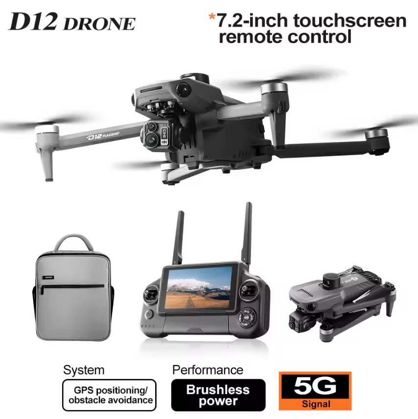 D12 Drone 4k Camera with 3 axis Gimbal